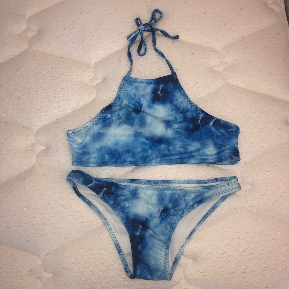 halter tie-dye bikini two-piece set